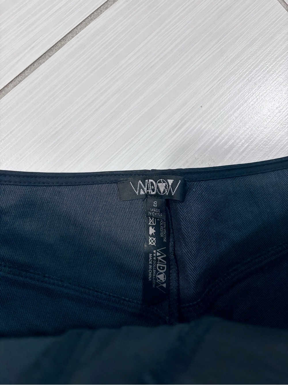 Dolls Kill Widow Black Lace-Up High Waist Shorts - Picture 4 of 4
